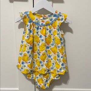 Cheeky Plum Yellow Chick Floral Baby Romper 18-24 Months